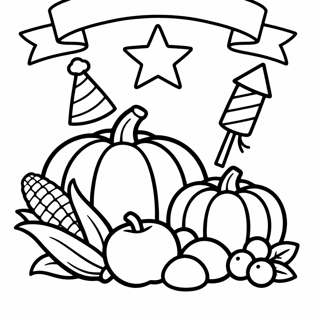 Thanksgiving Coloring Page — Autumn Harvest
