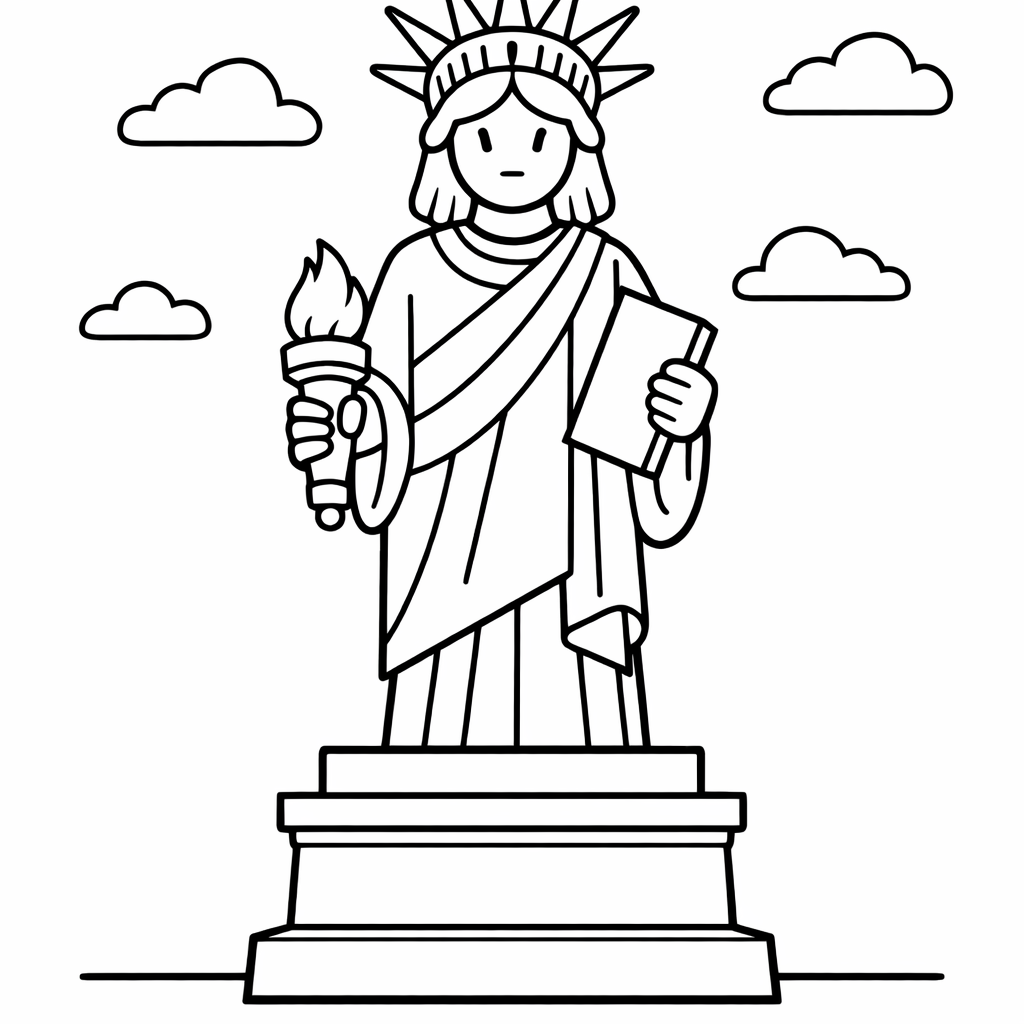 Statue of Liberty Coloring Page — Object Only: Two Or Three Statue Of Libertys…