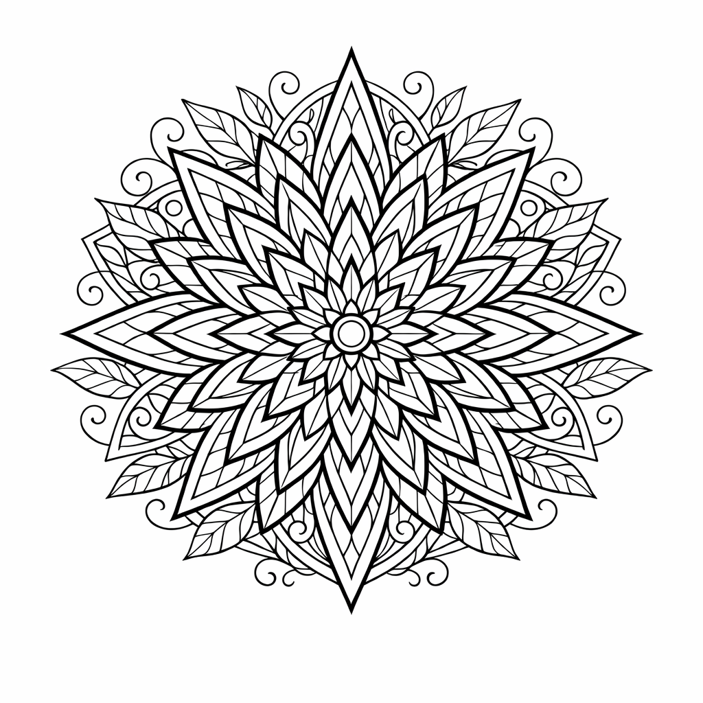 Flower Mandala Coloring Page — Mandala Blossom