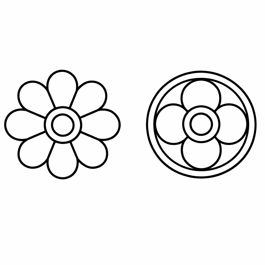 Simple Mandala Coloring Page — Object Only: Two Or Three Simple Mandalas Side…