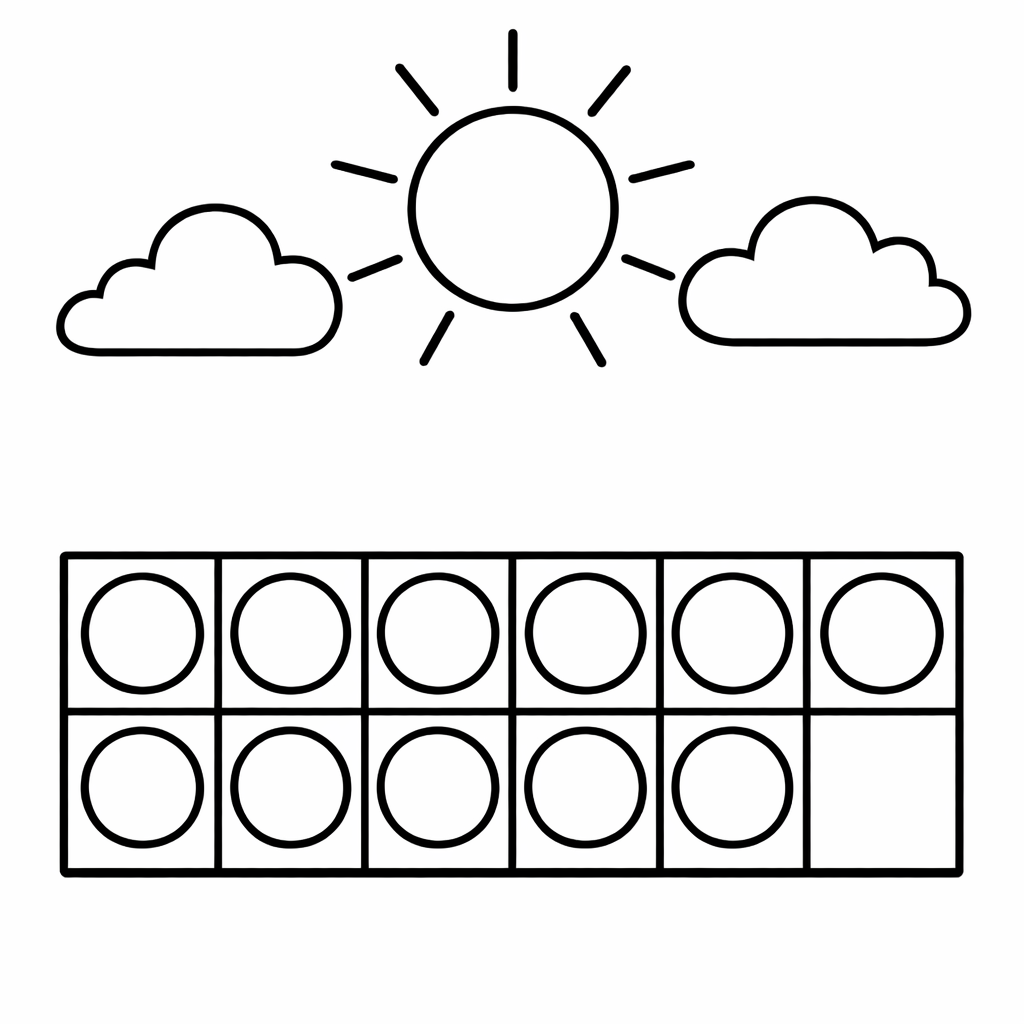 Counting & Numbers Coloring Page — Counting Bears In A Row