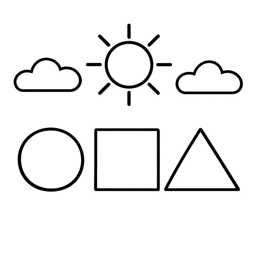 Shapes & Geometry Coloring Page — Tangram Pieces