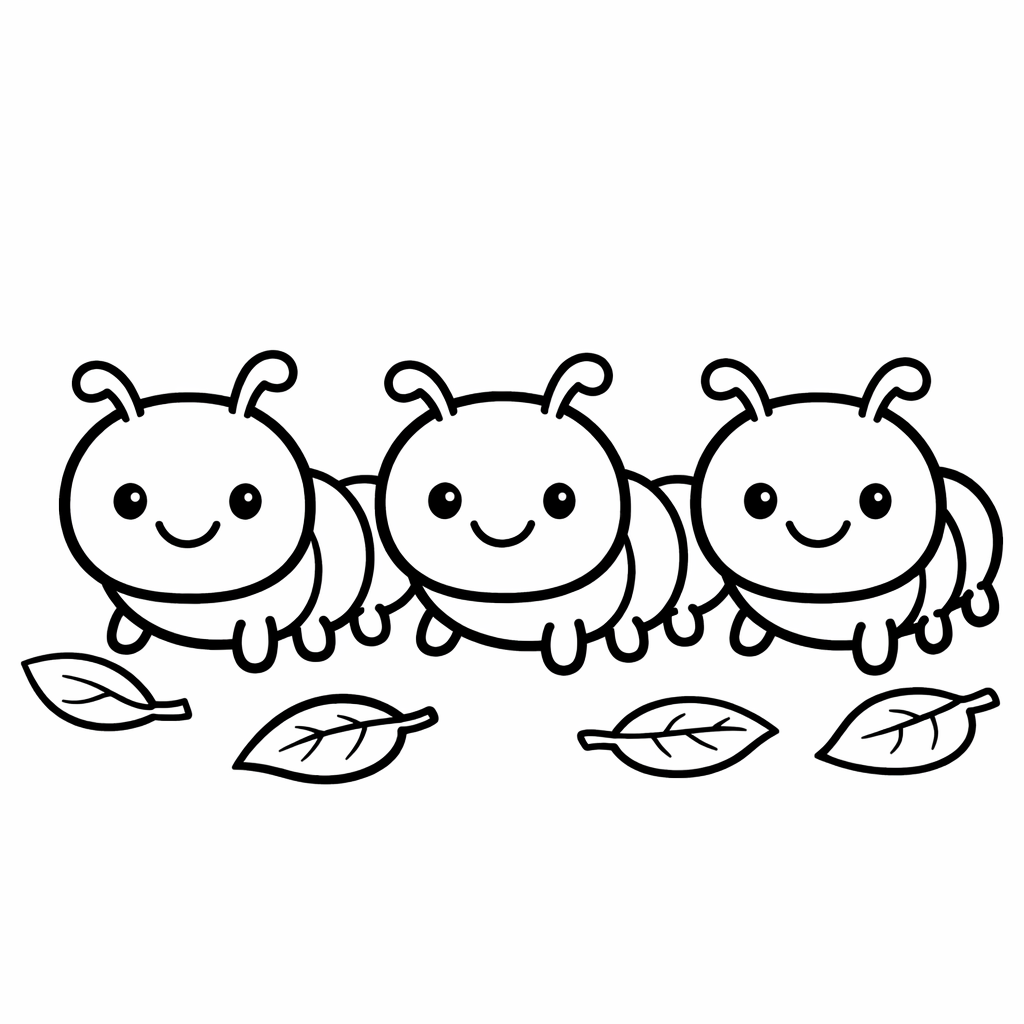 Caterpillar Coloring Page — Caterpillar Simple