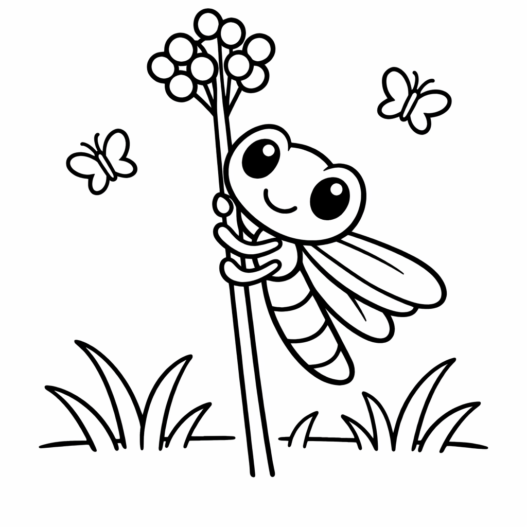 Dragonfly Coloring Page — Dragonfly Wings Spread
