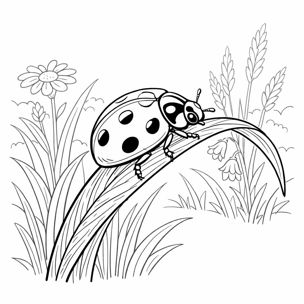 Ladybug Coloring Page — Object Only: Two Or Three Ladybugs Side By Side, Simple And Adorable, No Background