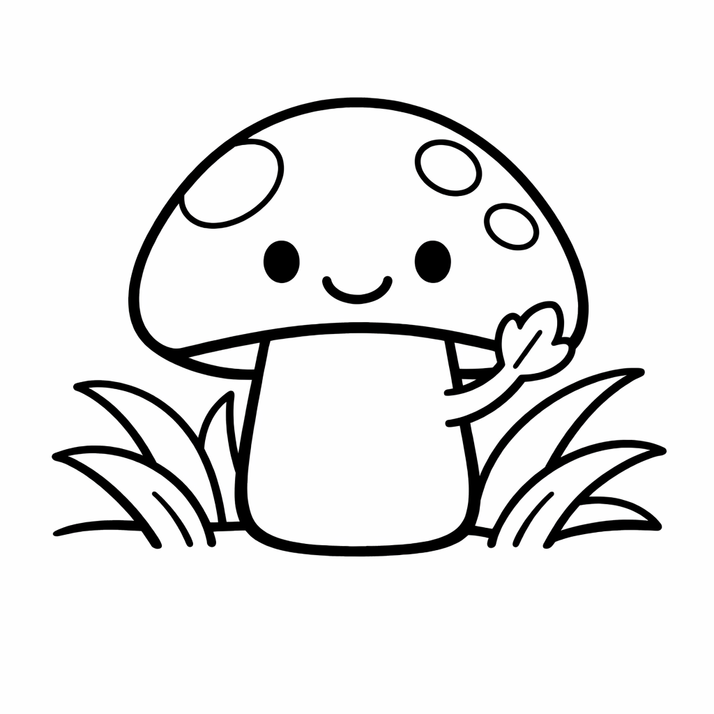 Mushroom Coloring Page — Red Mushroom