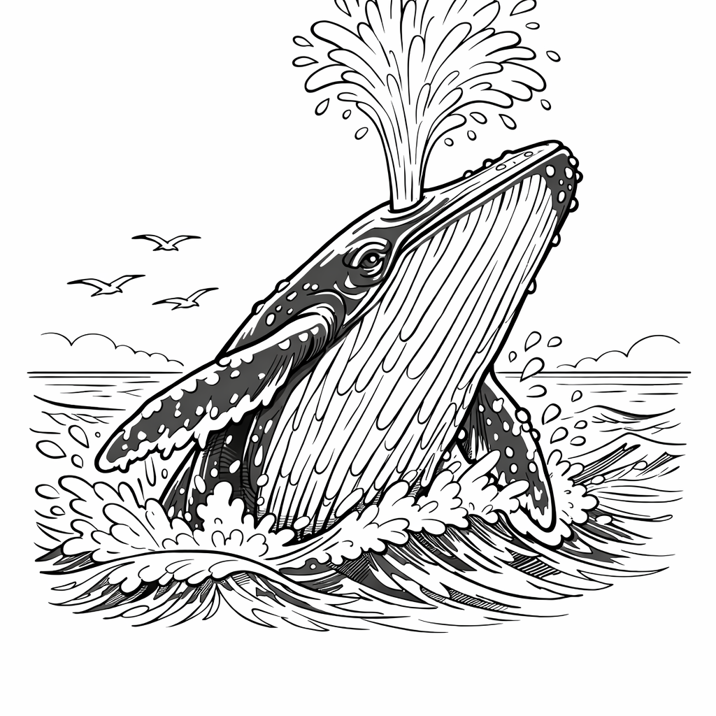 Whale Coloring Page — Baby Whale