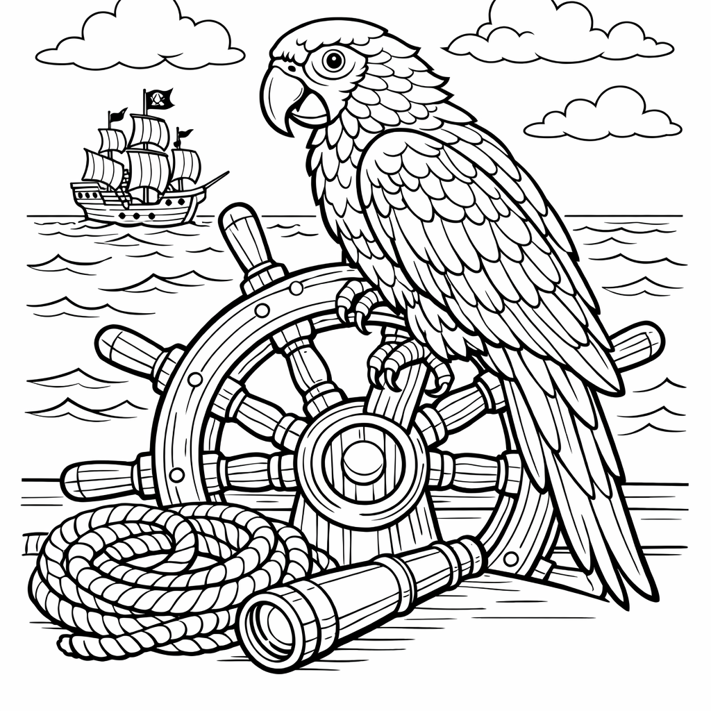 Parrot Coloring Page — Parrot Flying