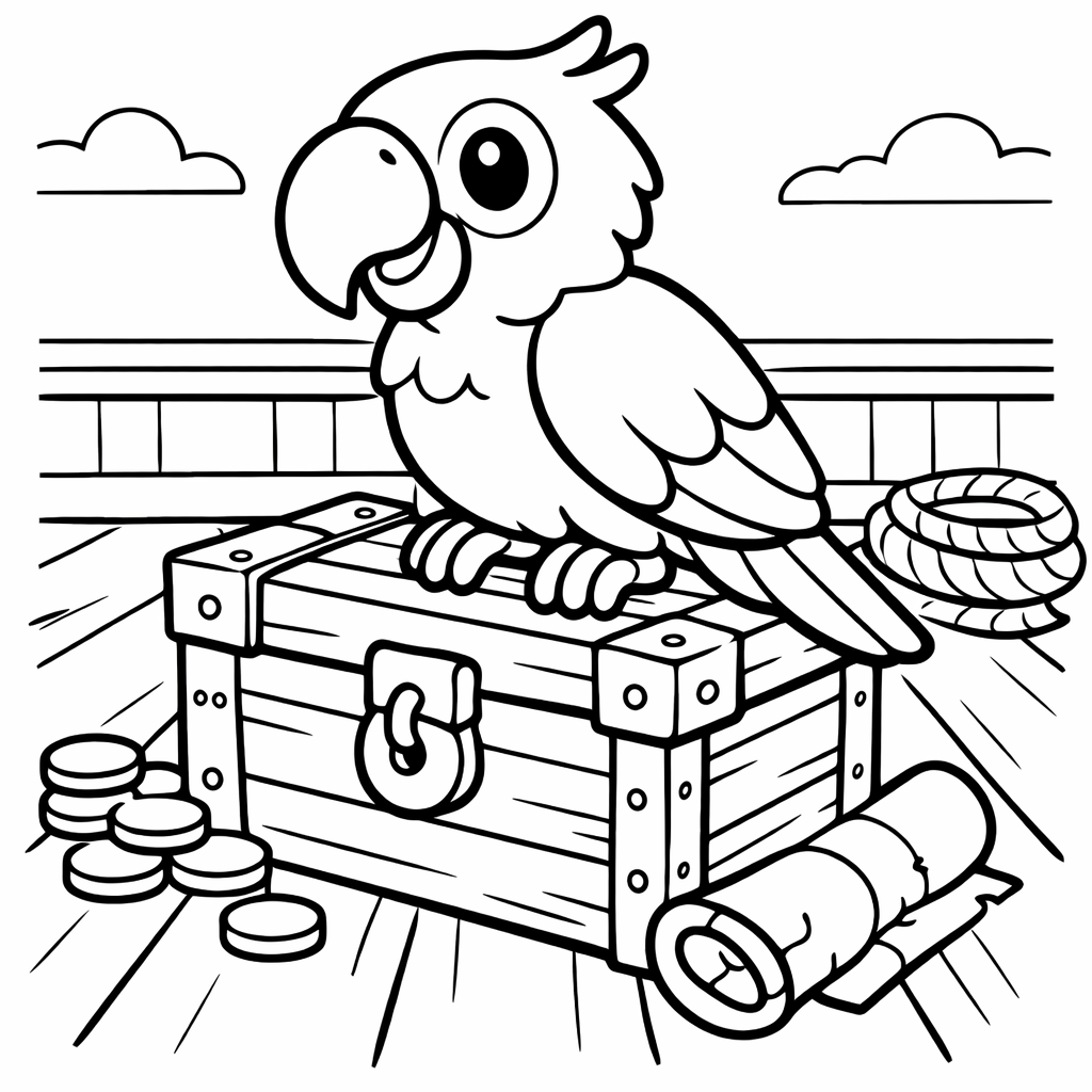 Parrot Coloring Page — Parrot Face