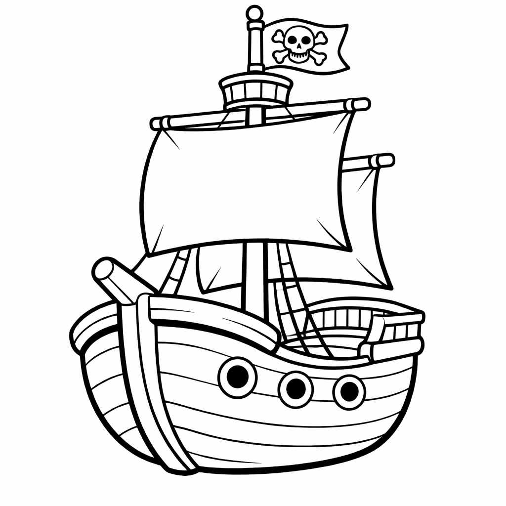 Pirate Ship Coloring Page — Ship With Sails