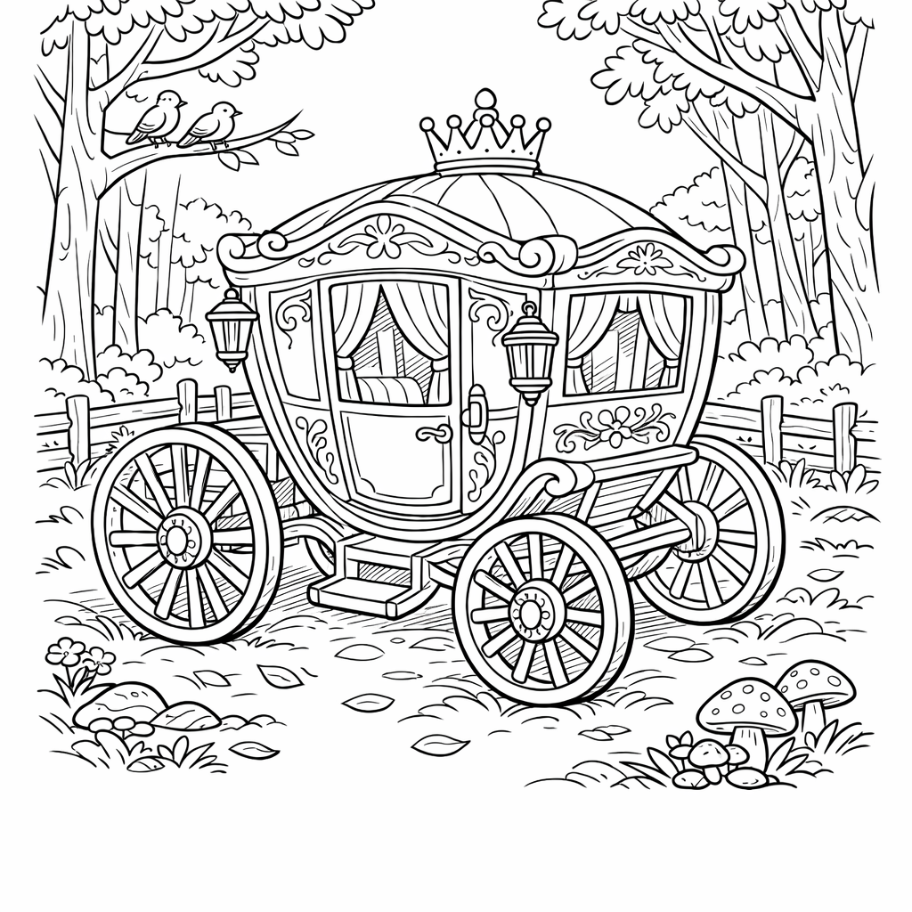 Carriage Coloring Page — Pumpkin Carriage