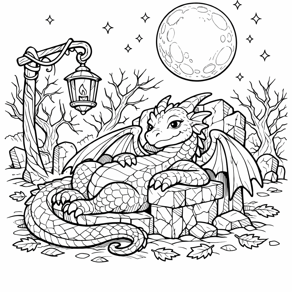 Dragon Coloring Page — Dragon Flying