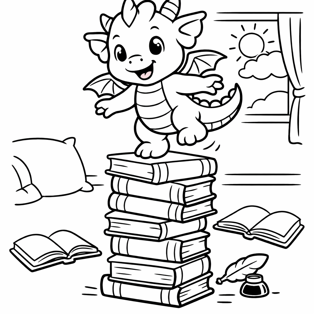 Dragon Coloring Page — Friendly Dragon