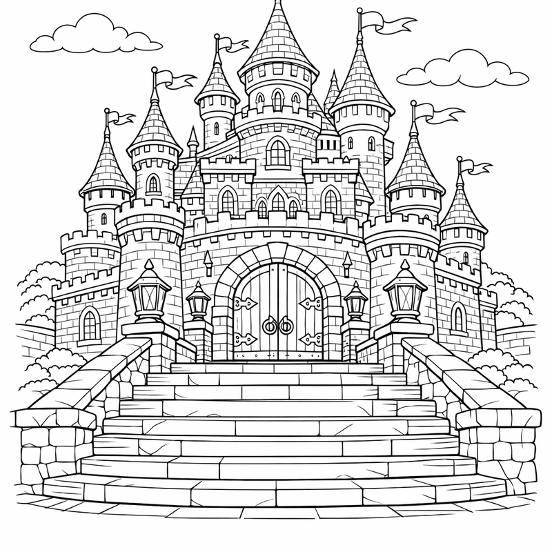 Fairy Tale Castle Coloring Page — A Tiny Cottage In An Enchanted Forest