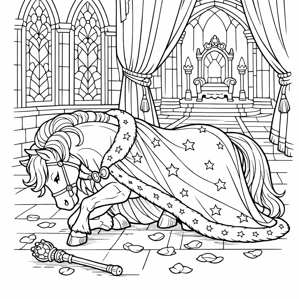 Horse Coloring Page — Horse With Saddle