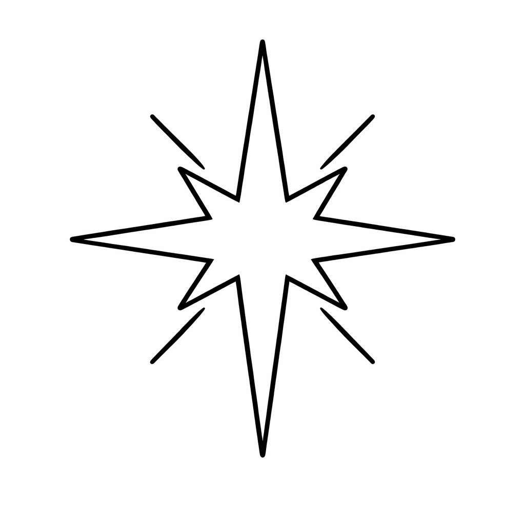 Star of Bethlehem Coloring Page — Star And Rays