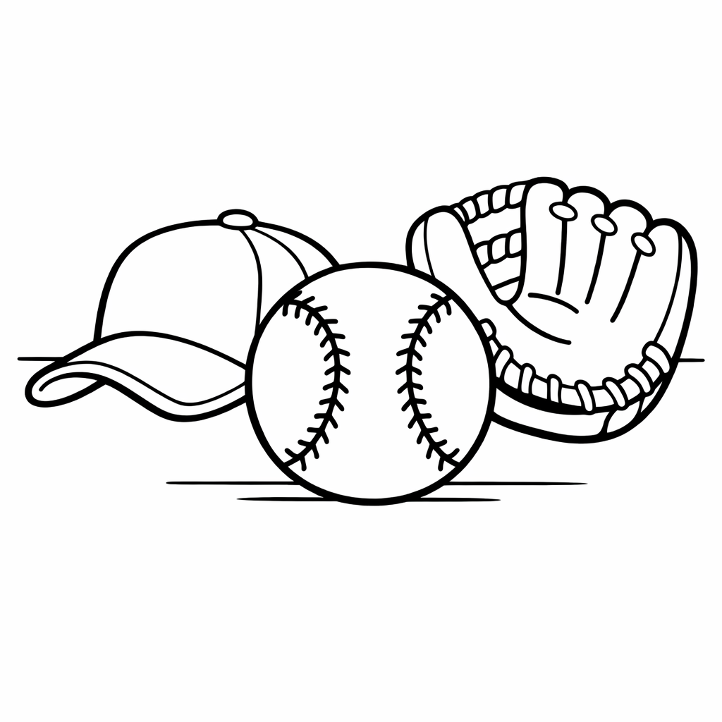 Baseball Coloring Page — Baseball Glove