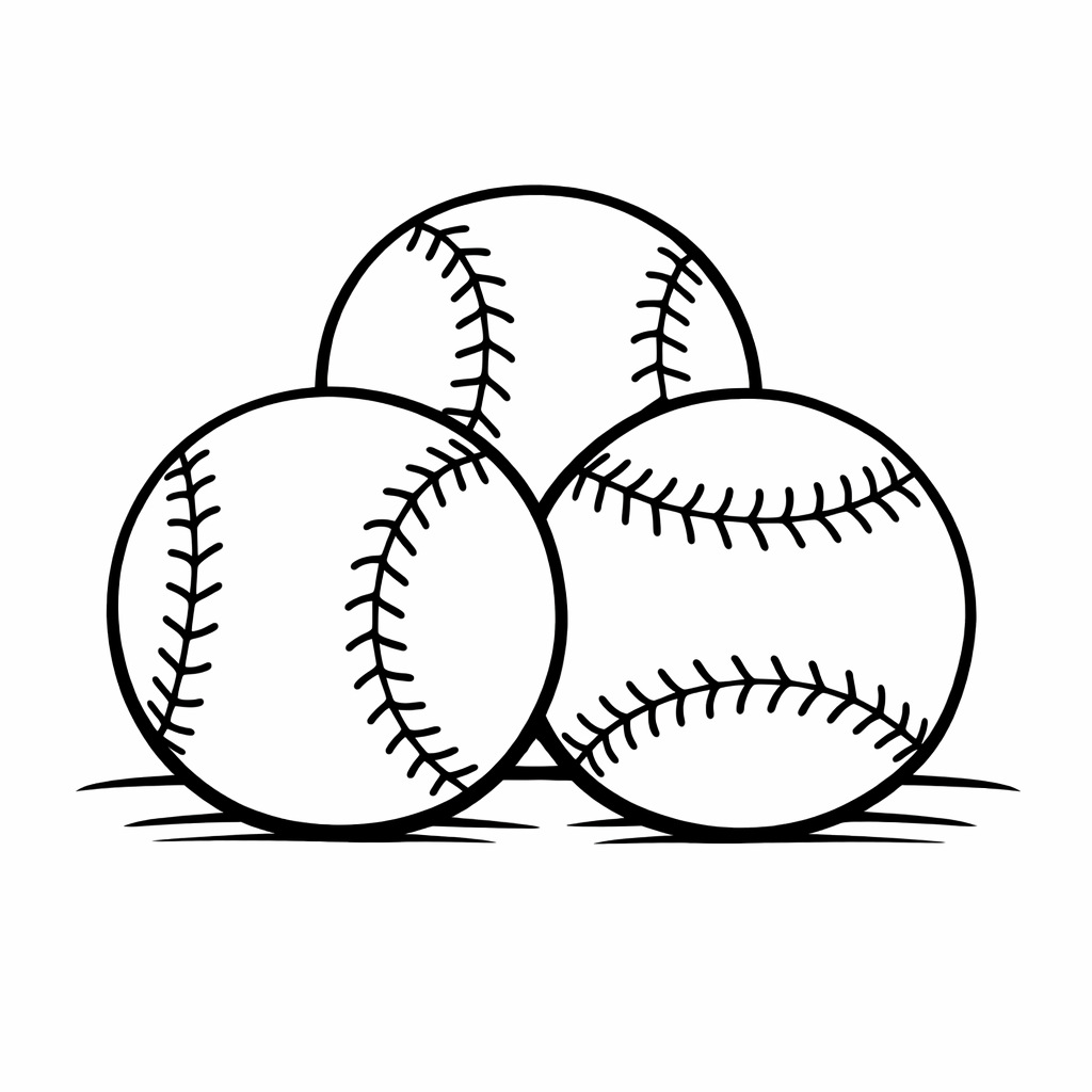 Baseball Coloring Page — Baseball And Bat