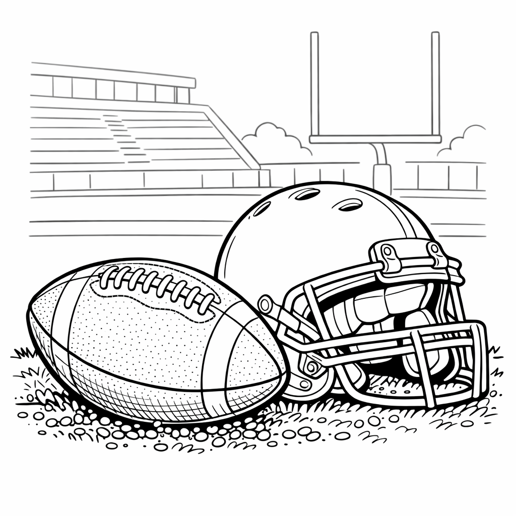 Football Coloring Page — Object Only: Two Or Three Footballs Side By Side, Simple And Adorable, No Background