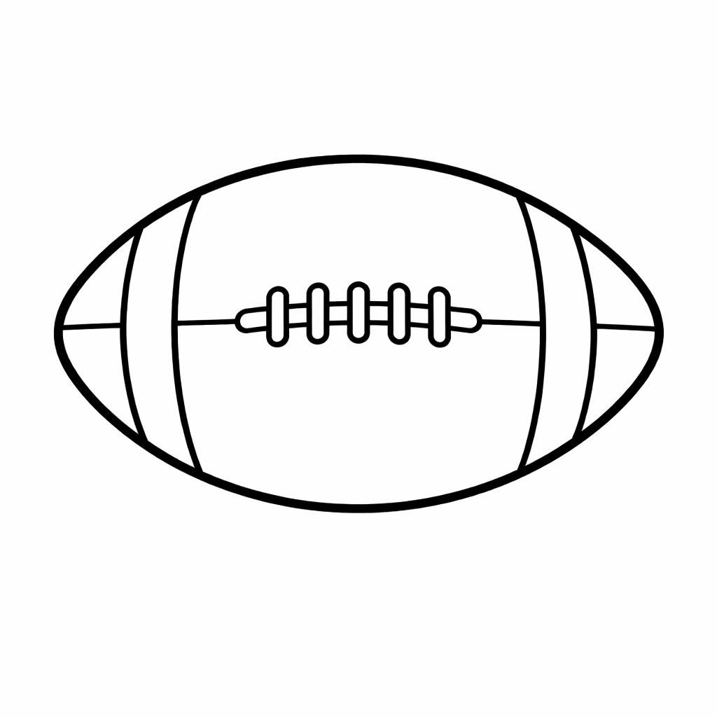 Football Coloring Page — Object Only: A Cute Football With Clean Outlines, No Background