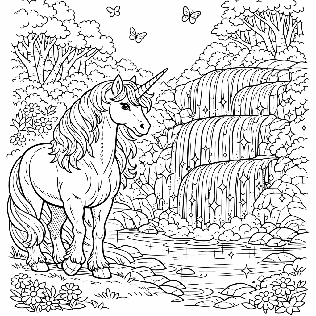 Rainbow Unicorn Coloring Page — Unicorn And Rainbow Trail