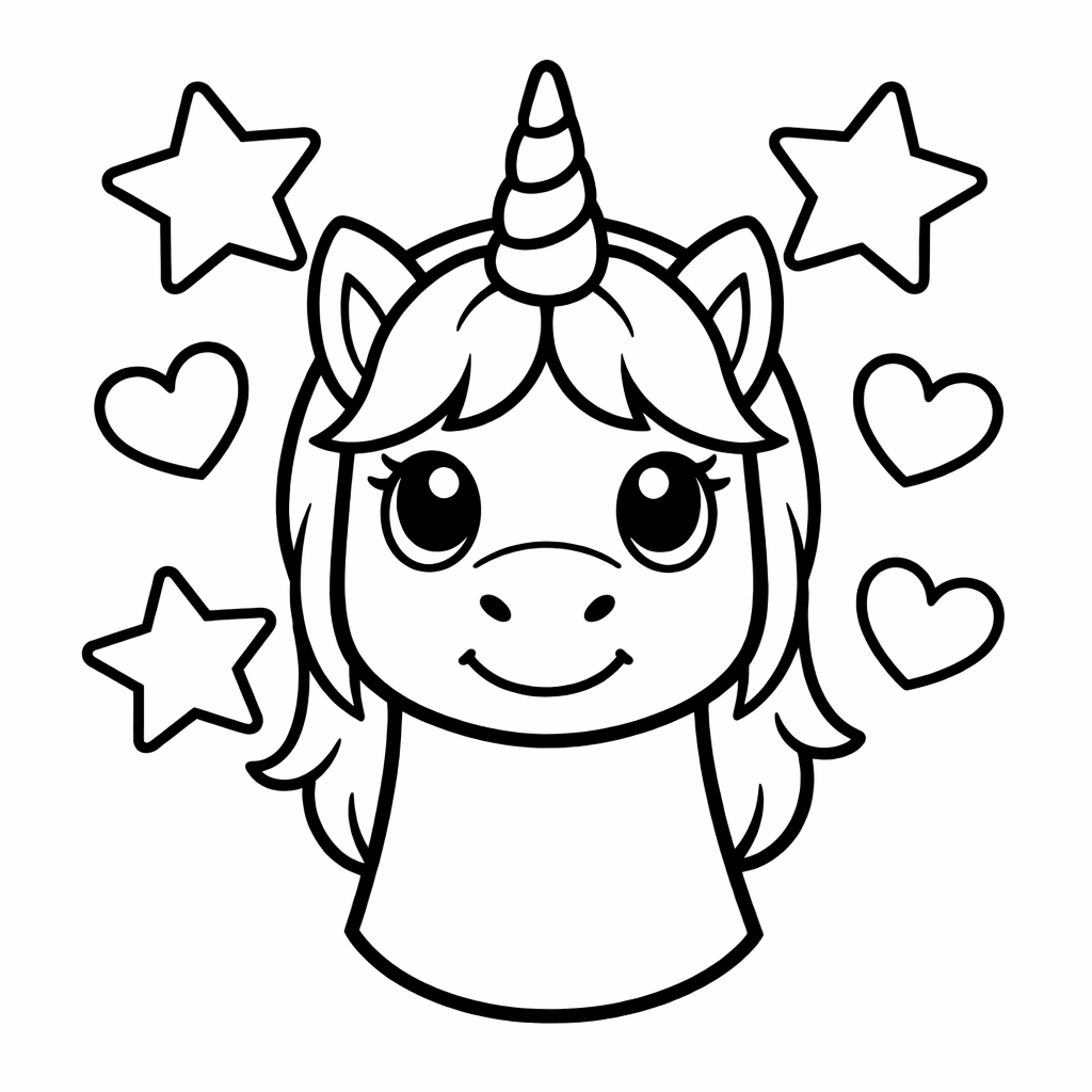Unicorn Head Coloring Page — Unicorn And Sparkles